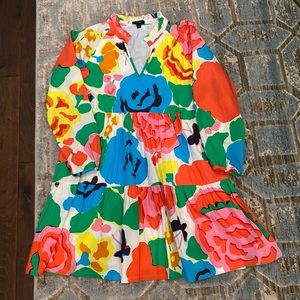 Colorful J Crew flouncy dress Size L